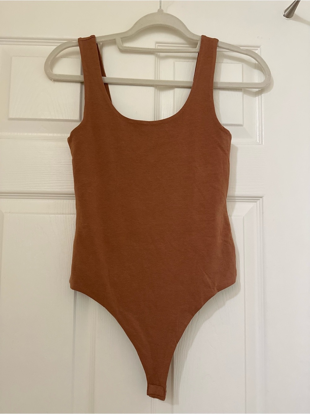 Banana Republic True Hues Sz XS Scoop Neck Tank Thong Bodysuit Brown $40 MSRP